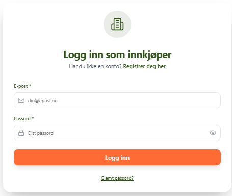 Registreringsskjema for innkjøpere